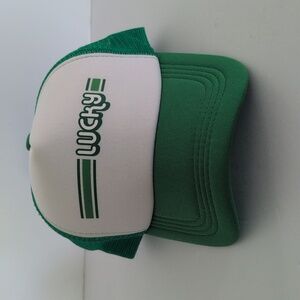 Green and White Trucker Hat with 'Lucky' Logo